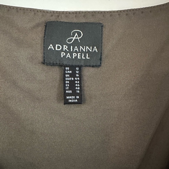 Adrianna Papell Beaded Sequin V-Neck Sleeveless Gown | Formal Dress Size 12 - Picture 9 of 12